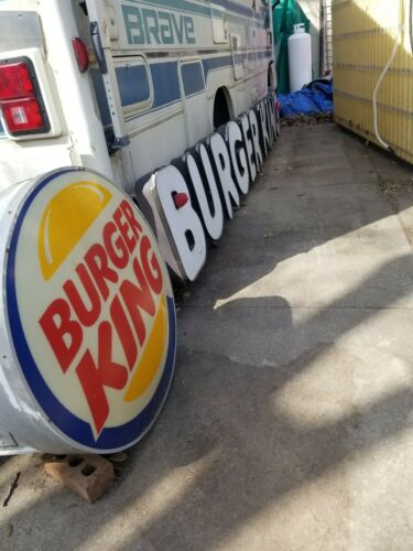 Large Lighted Authentic" Burger King " 17" Long And 32" Tall