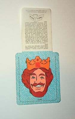 Vintage Burger King The King Pocket Cover Cloth Patch New Nos 1978